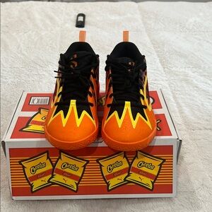PUMA  Orange Cheetos-Themed Athletic Shoes - Black & Yellow Accents